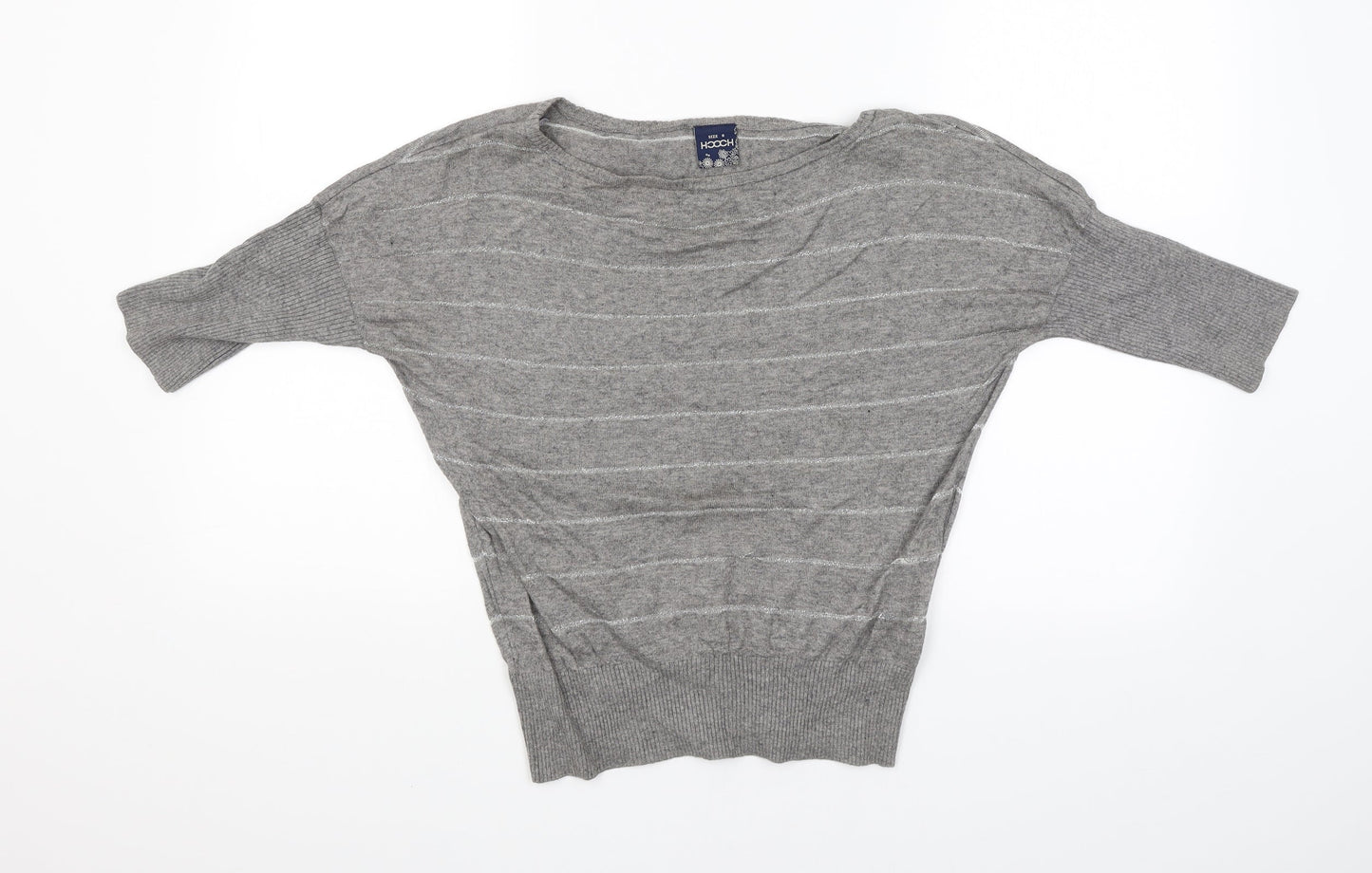 HOOCH Womens Grey Striped  Pullover Jumper Size 8