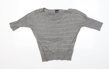 HOOCH Womens Grey Striped  Pullover Jumper Size 8