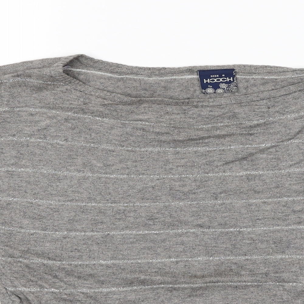 HOOCH Womens Grey Striped  Pullover Jumper Size 8