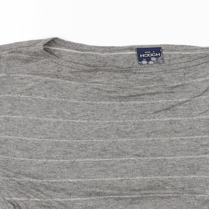 HOOCH Womens Grey Striped  Pullover Jumper Size 8