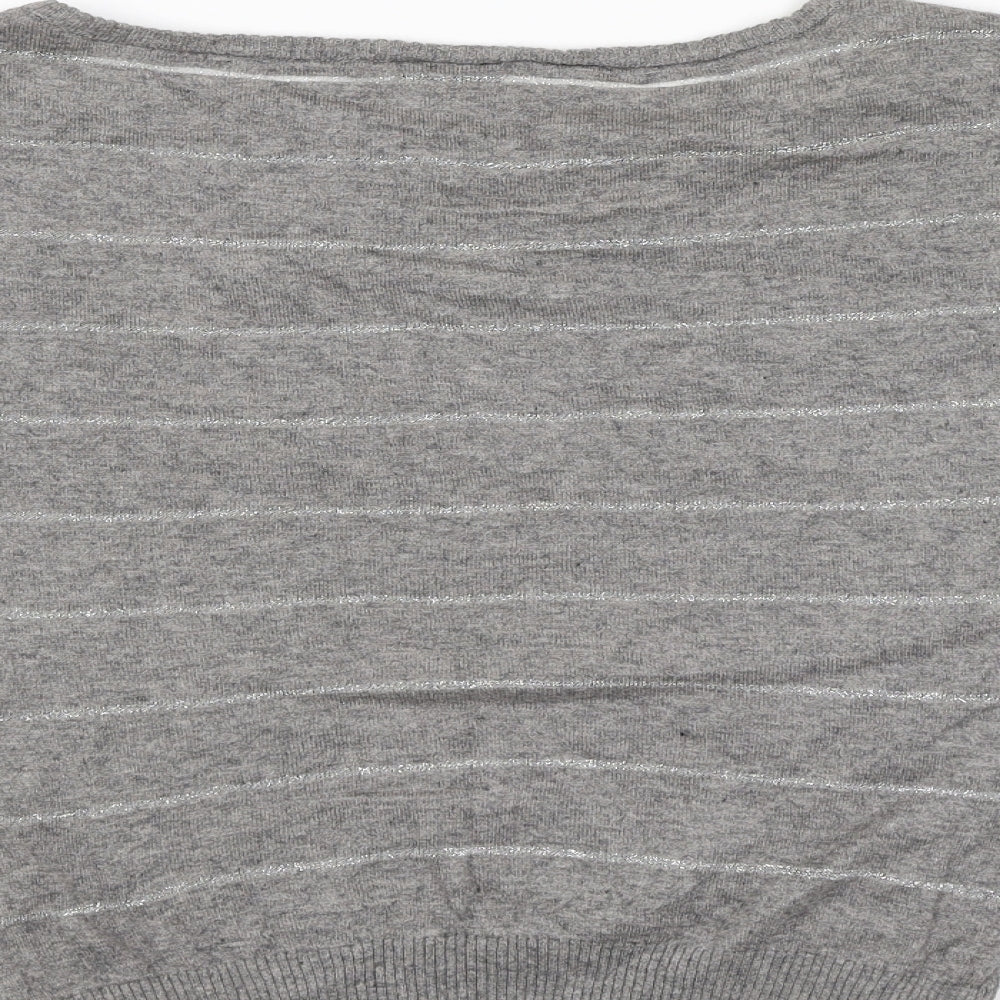HOOCH Womens Grey Striped  Pullover Jumper Size 8