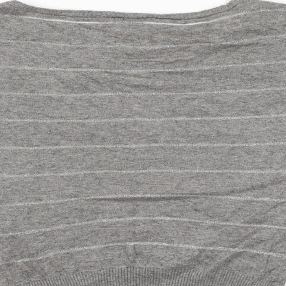 HOOCH Womens Grey Striped  Pullover Jumper Size 8