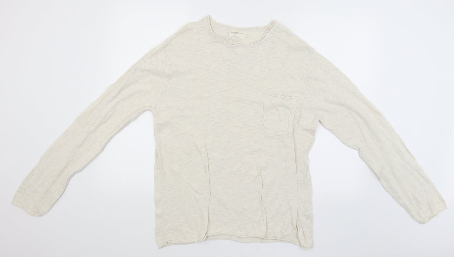 Cedar Wood State Mens Beige   Pullover Jumper Size L