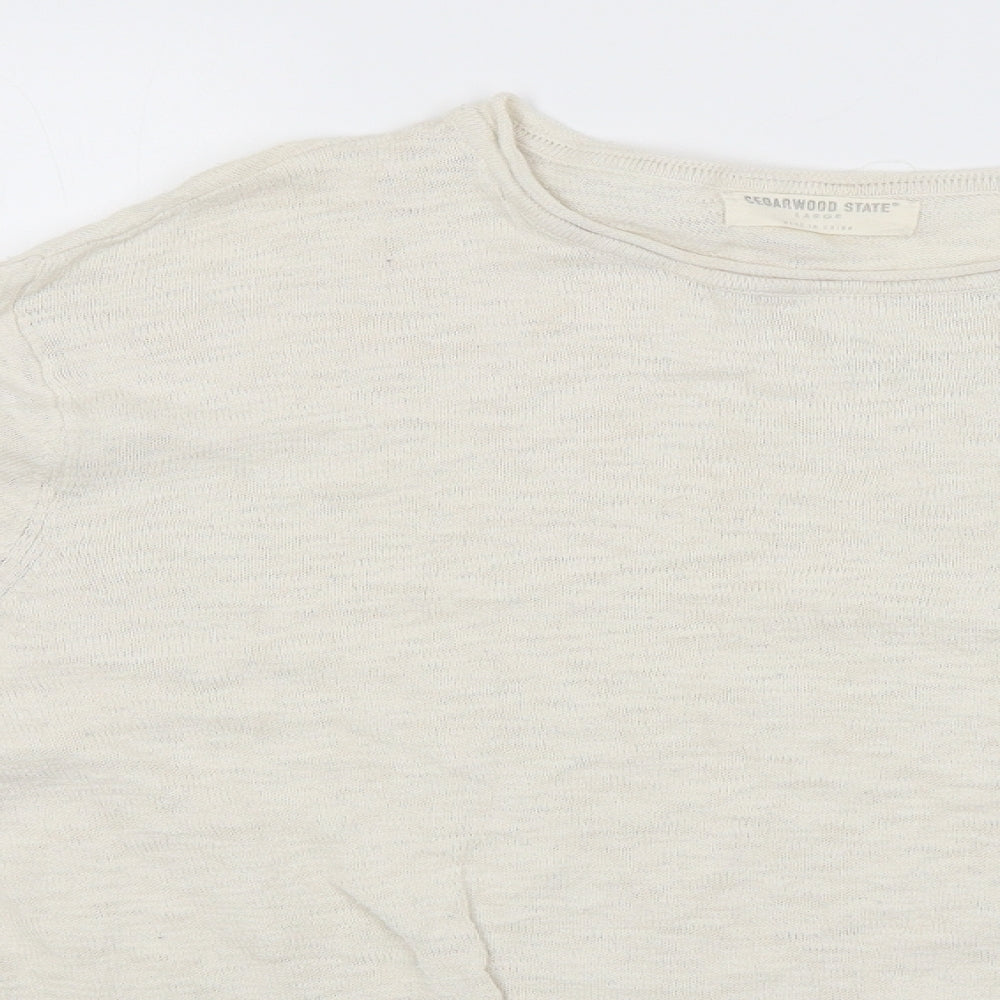 Cedar Wood State Mens Beige   Pullover Jumper Size L