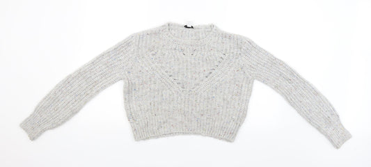 Womens UK Size S Topshop Grey Pullover Jumper