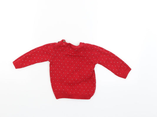 F&F Boys Red   Pullover Jumper Size 12-18 Months