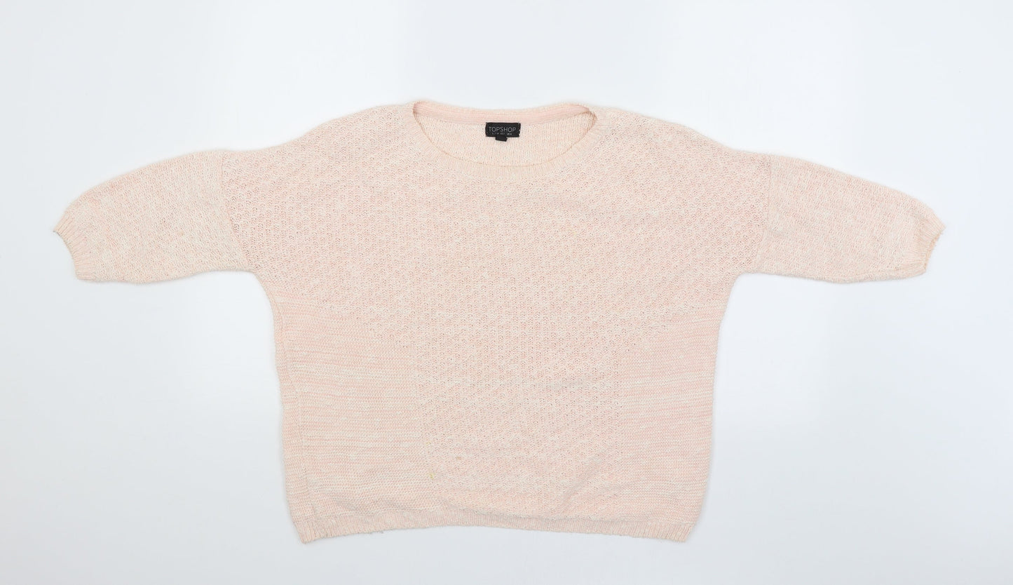 Womens UK Size 6 Topshop Pink Pullover Jumper