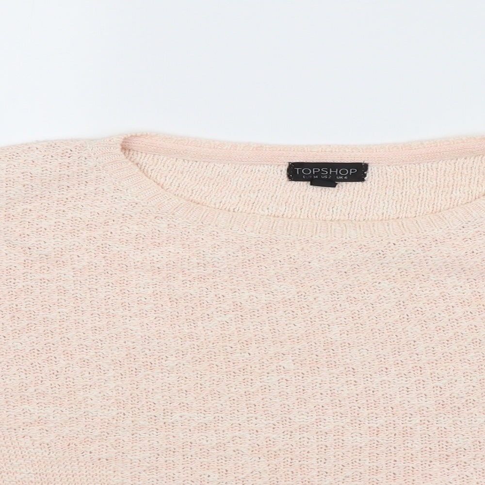 Womens UK Size 6 Topshop Pink Pullover Jumper