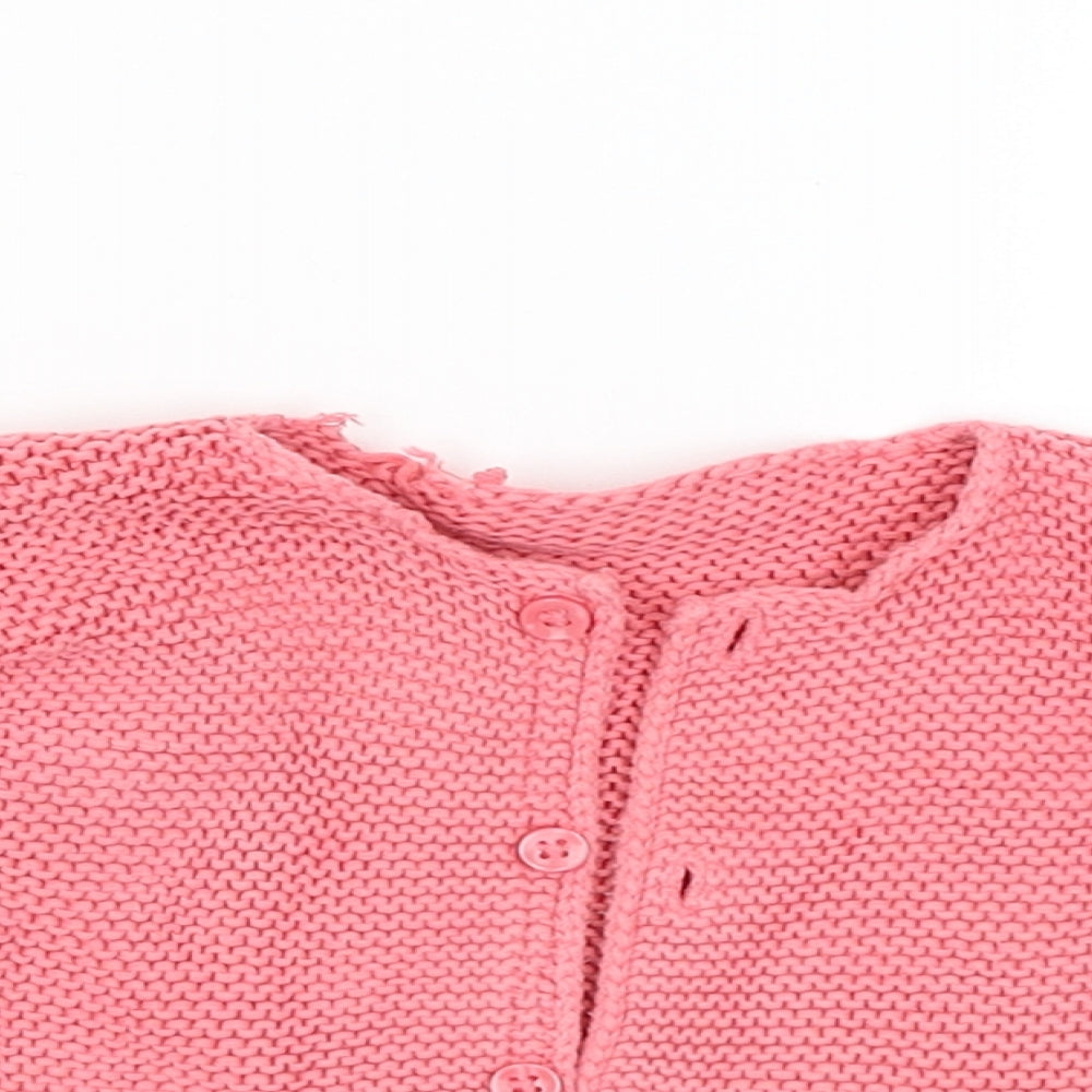 M&S Girls Pink   Cardigan Jumper Size 0-3 Months