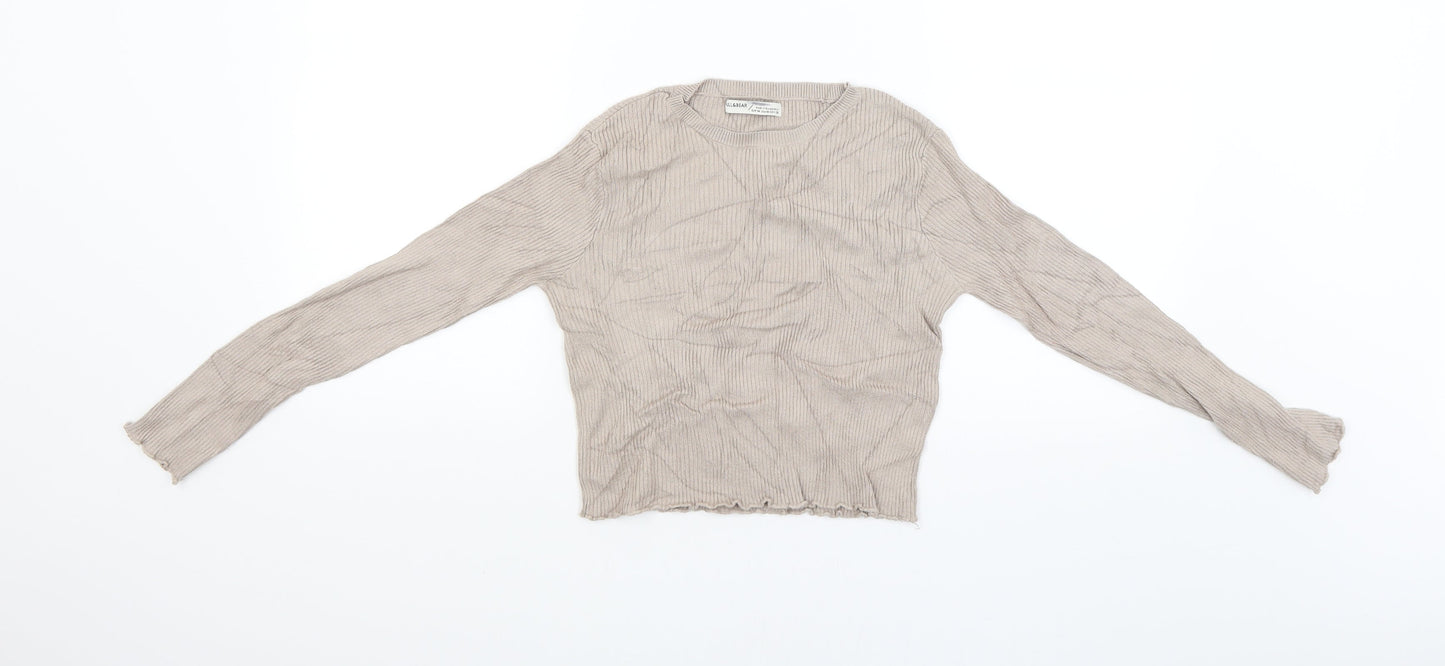 Pull&Bear Girls Beige   Pullover Jumper Size M