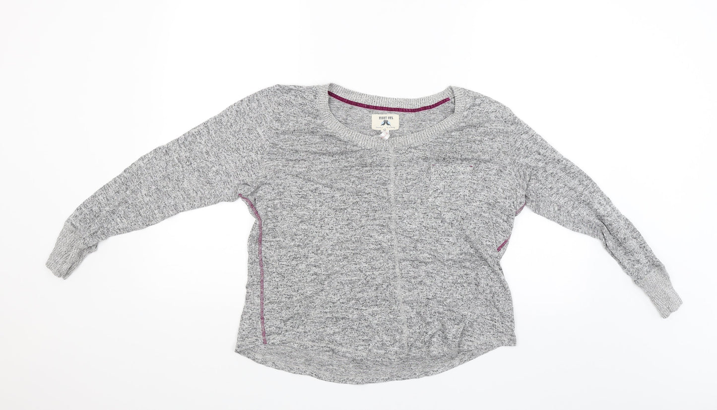 Womens UK Size M Night Owl Grey Pullover Jumper