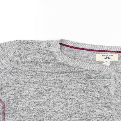 Womens UK Size M Night Owl Grey Pullover Jumper
