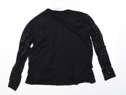 Princess Womens Black  Rayon Cardigan Jumper Size L