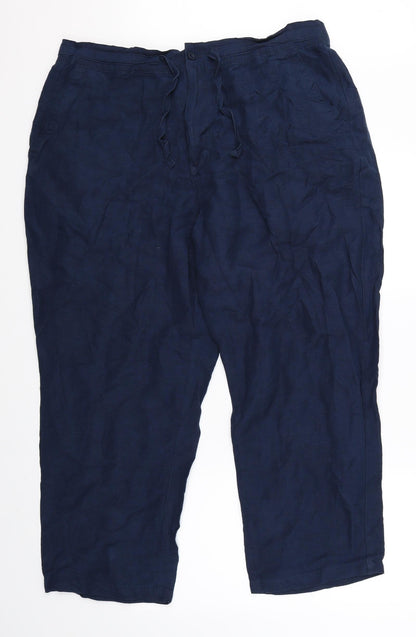 Cubavera Womens Blue   Cropped Trousers Size 38 in L25 in