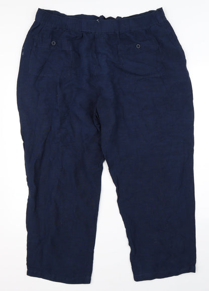 Cubavera Womens Blue   Cropped Trousers Size 38 in L25 in