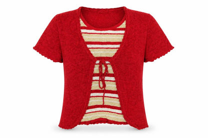 Bonmarché Womens Red Striped  Basic Blouse Size S