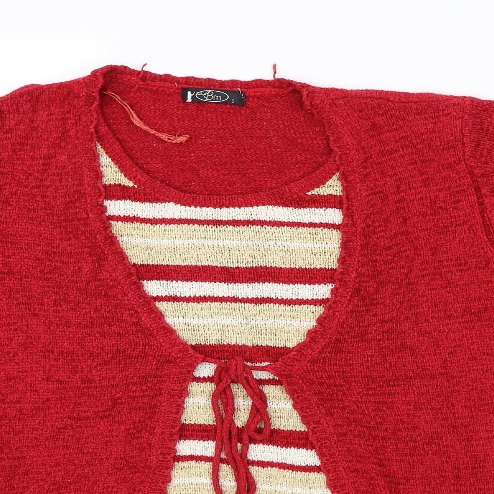 Womens UK Size S BM Red Basic Blouse