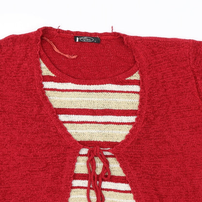 Womens UK Size S BM Red Basic Blouse