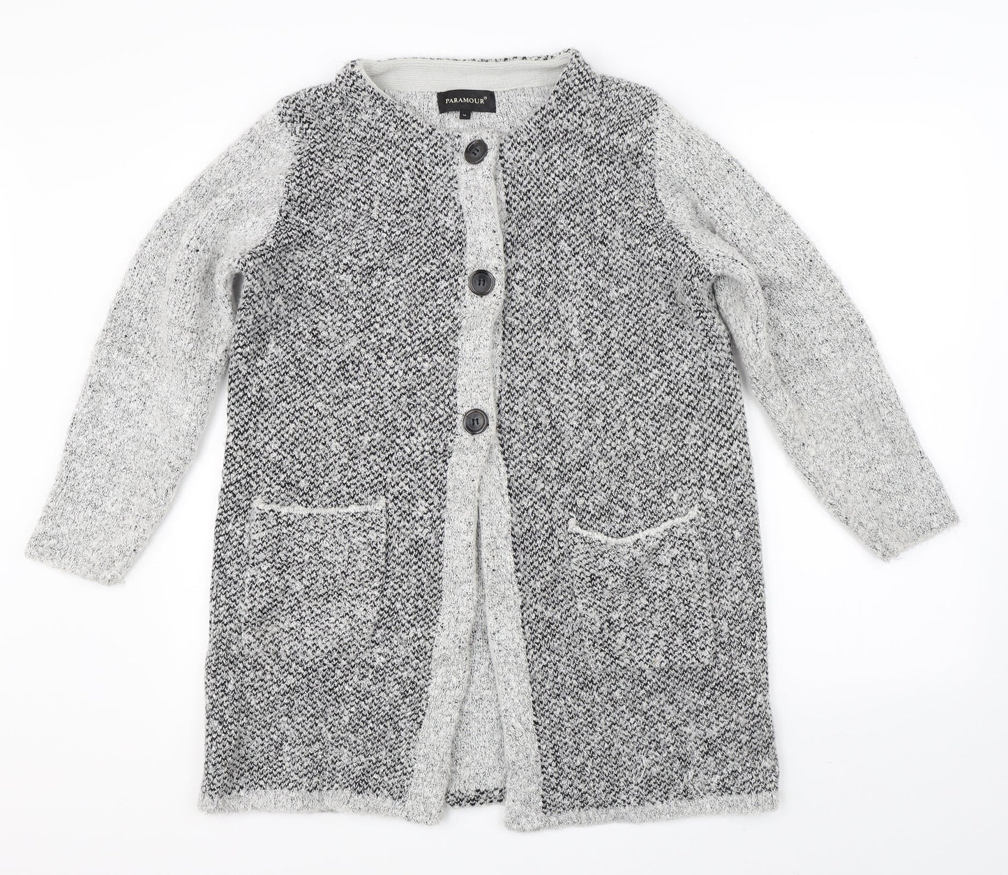 Paramour Womens Grey  Knit Jacket Coatigan Size M