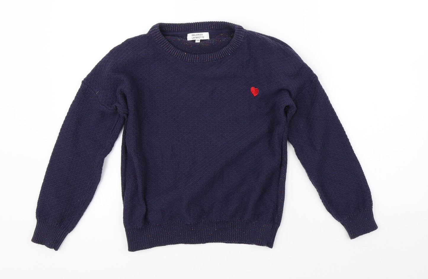 Galeries Lafayette Girls Blue  Knit Pullover Jumper Size 10 Years