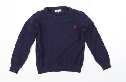 Galeries Lafayette Girls Blue  Knit Pullover Jumper Size 10 Years