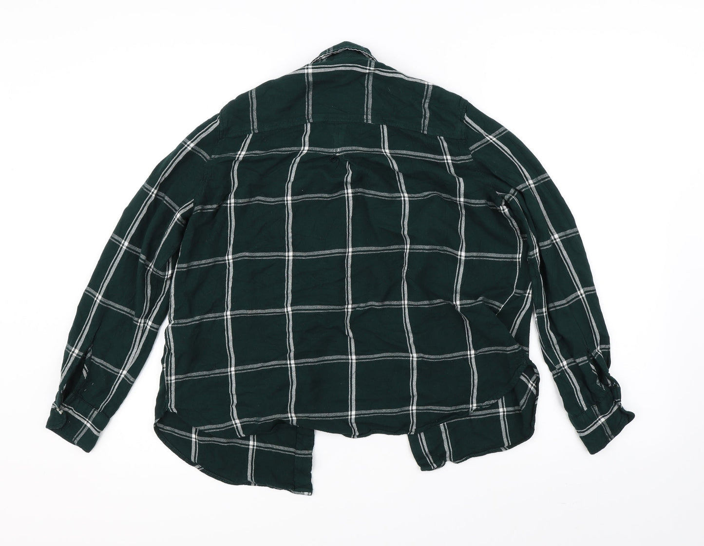 Womens UK Size 10 H&M Green Basic Button-Up