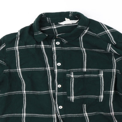 Womens UK Size 10 H&M Green Basic Button-Up