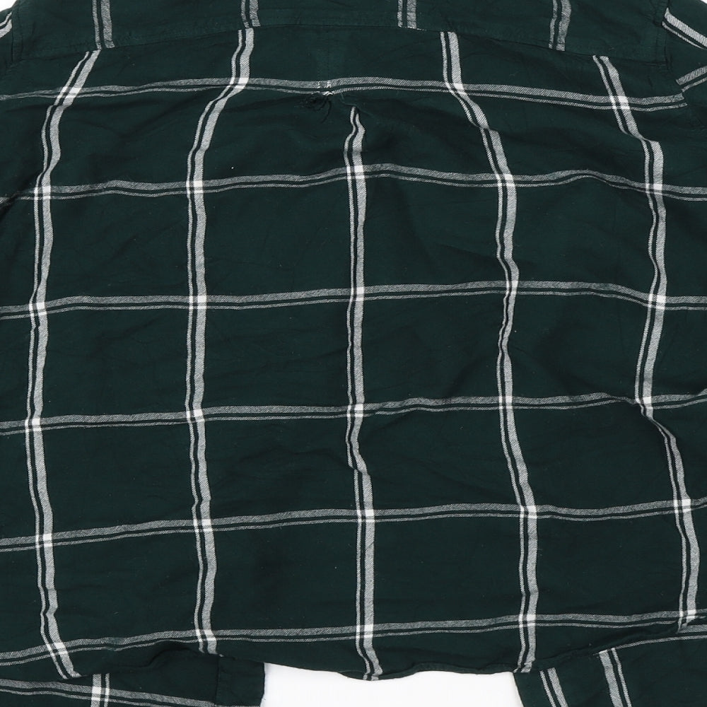 Womens UK Size 10 H&M Green Basic Button-Up