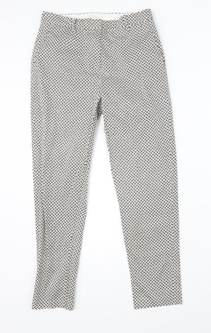 H&M Womens White Polka Dot  Dress Pants Trousers Size 10 L26 in