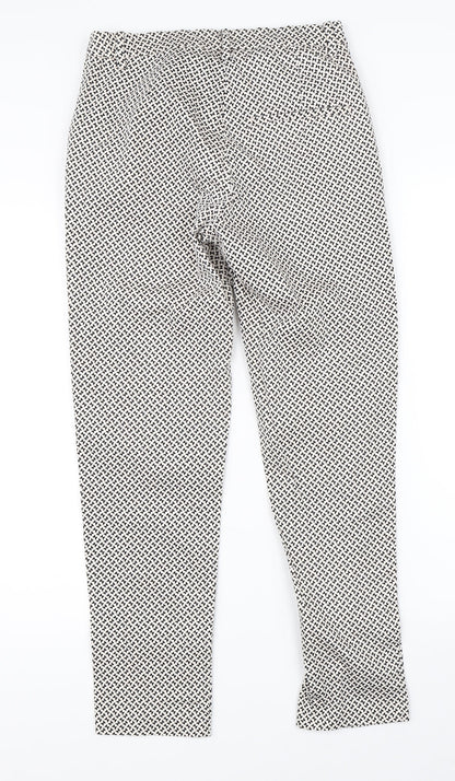 H&M Womens White Polka Dot  Dress Pants Trousers Size 10 L26 in