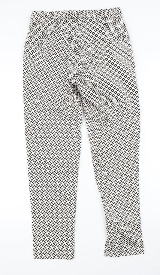 H&M Womens White Polka Dot  Dress Pants Trousers Size 10 L26 in