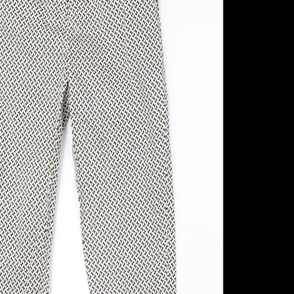 H&M Womens White Polka Dot  Dress Pants Trousers Size 10 L26 in