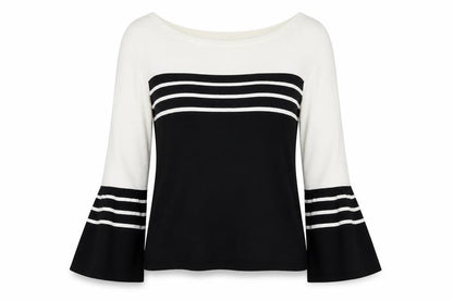 Principles Womens Black Striped  Pullover Jumper Size 10