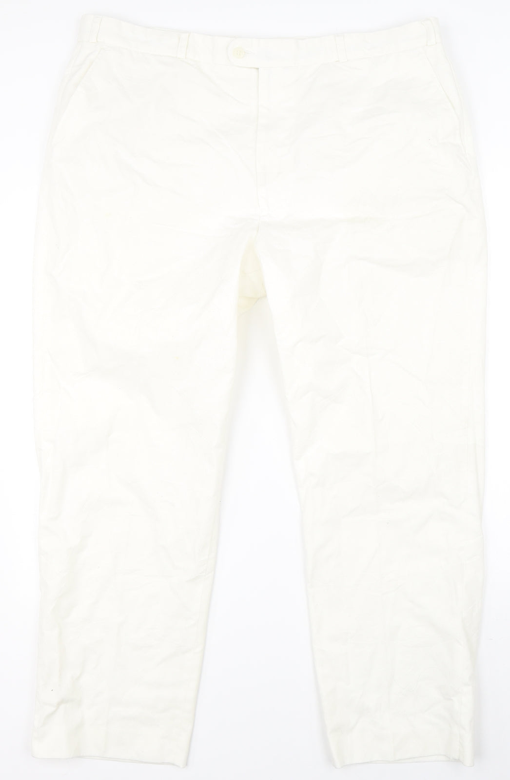 Womens UK Size 42 in Preworn Regular Fit Cropped White Trousers
