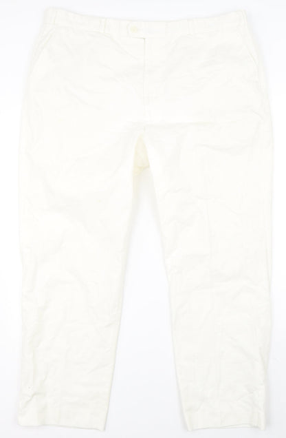 Womens UK Size 42 in Preworn Regular Fit Cropped White Trousers