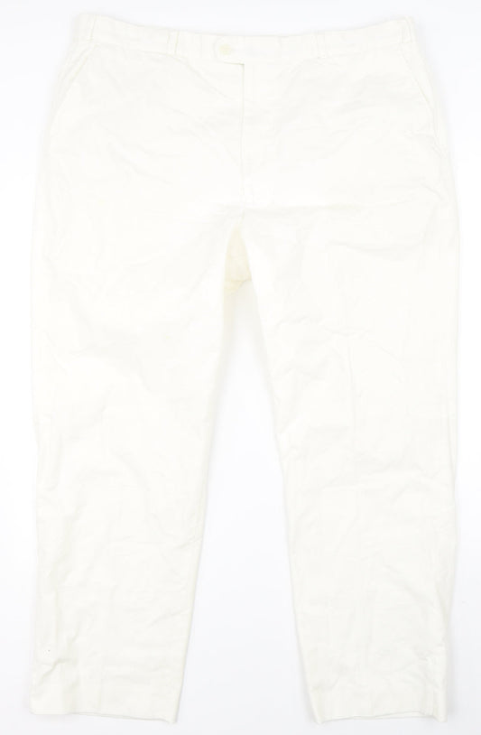 Womens UK Size 42 in Preworn Regular Fit Cropped White Trousers