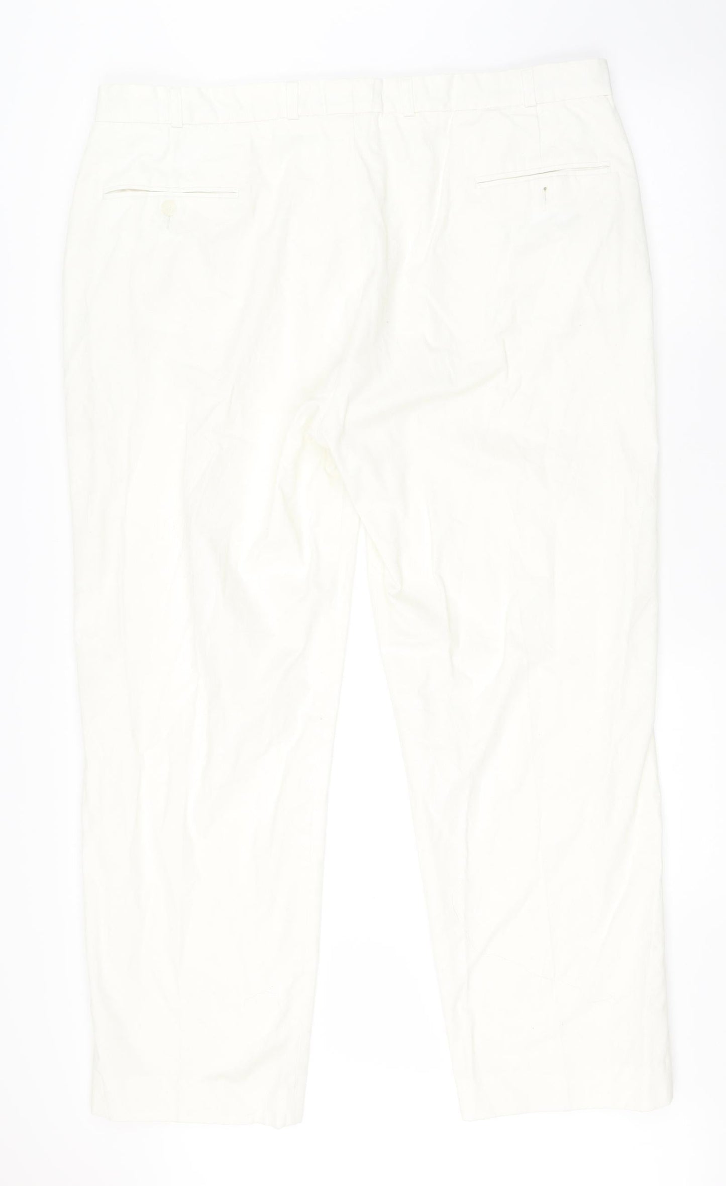 Womens UK Size 42 in Preworn Regular Fit Cropped White Trousers