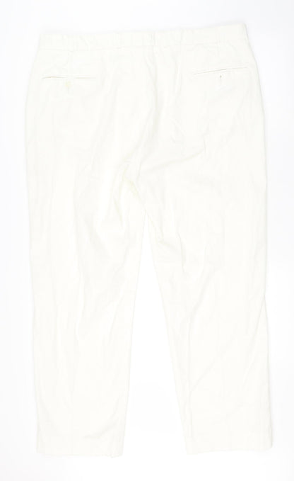 Womens UK Size 42 in Preworn Regular Fit Cropped White Trousers