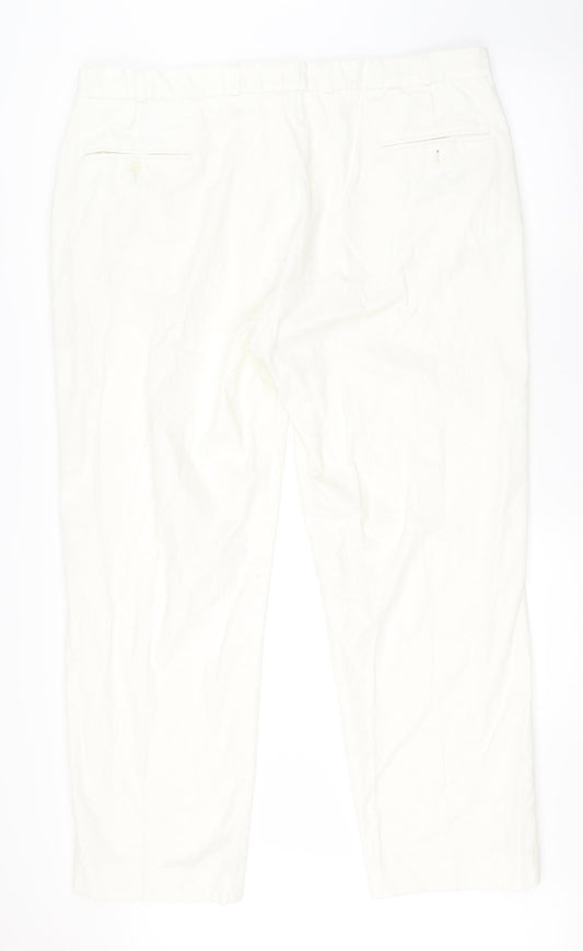 Womens UK Size 42 in Preworn Regular Fit Cropped White Trousers
