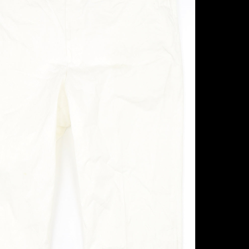 Womens UK Size 42 in Preworn Regular Fit Cropped White Trousers