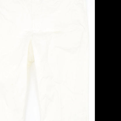 Womens UK Size 42 in Preworn Regular Fit Cropped White Trousers