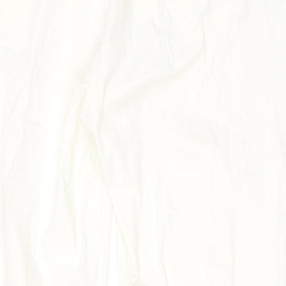 Womens UK Size 42 in Preworn Regular Fit Cropped White Trousers