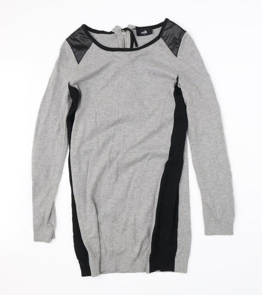 Womens UK Size S Wallis Grey Pullover Jumper
