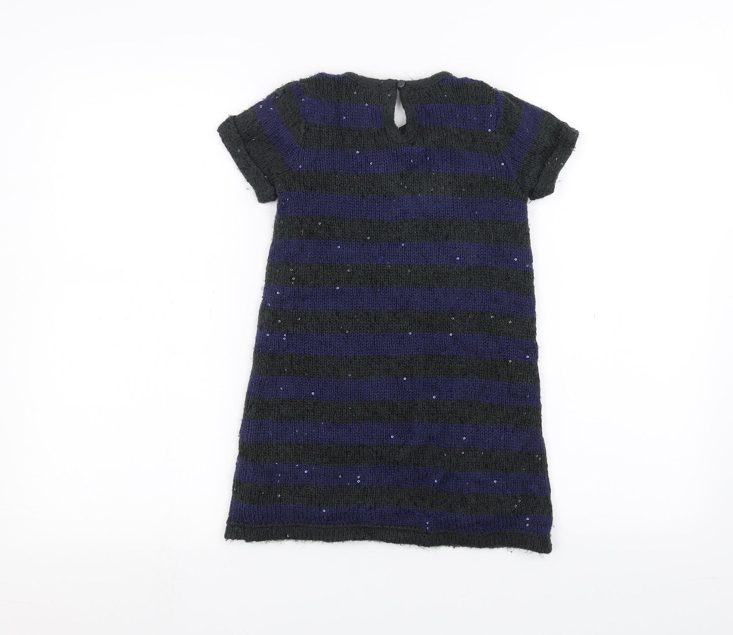 John Lewis Girls Grey Striped  A-Line  Size 5 Years