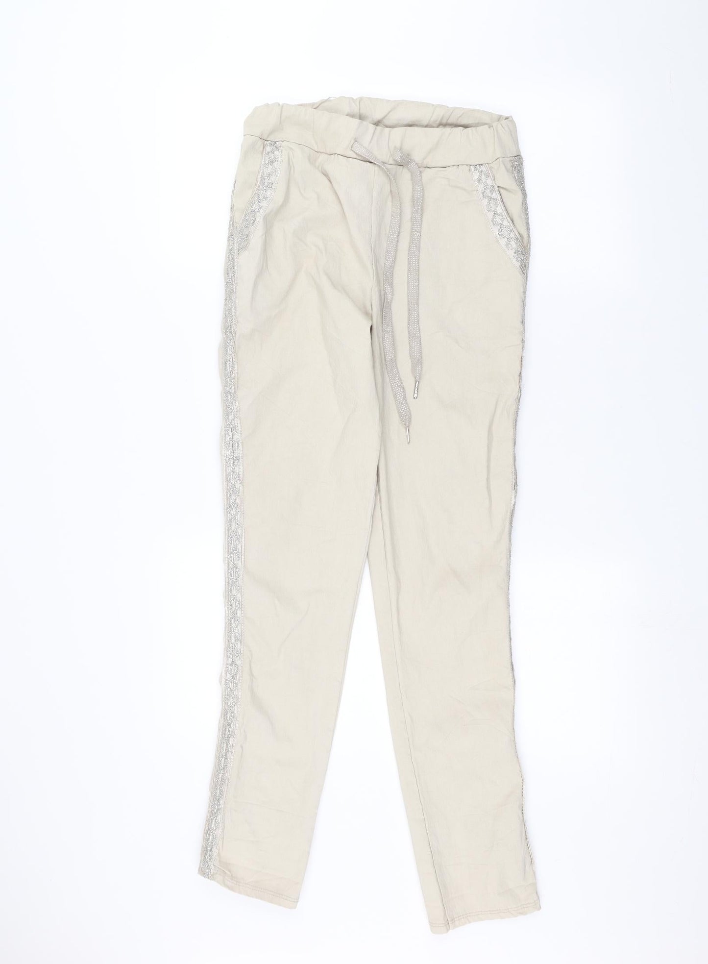 Womens UK Size 26 in Preworn Regular Fit Rain Trousers Beige Trousers