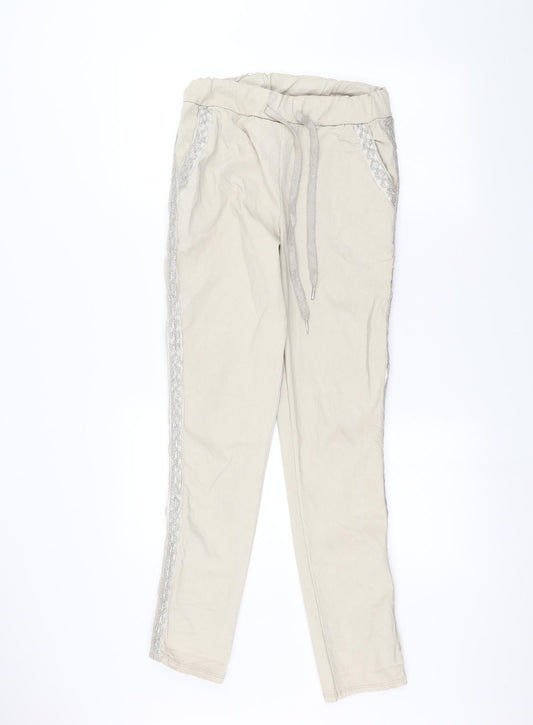Womens UK Size 26 in Preworn Regular Fit Rain Trousers Beige Trousers