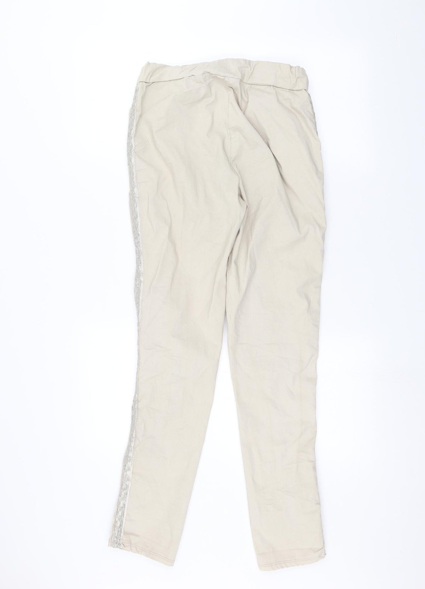 Womens UK Size 26 in Preworn Regular Fit Rain Trousers Beige Trousers