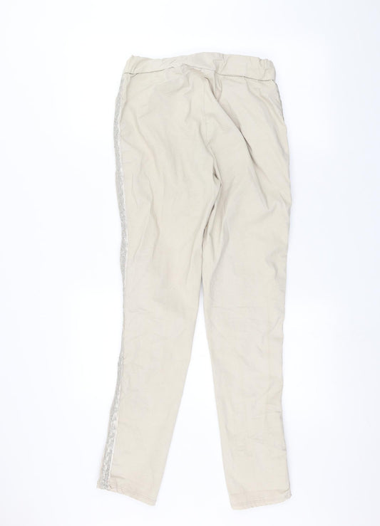 Womens UK Size 26 in Preworn Regular Fit Rain Trousers Beige Trousers