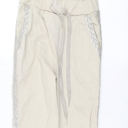 Womens UK Size 26 in Preworn Regular Fit Rain Trousers Beige Trousers