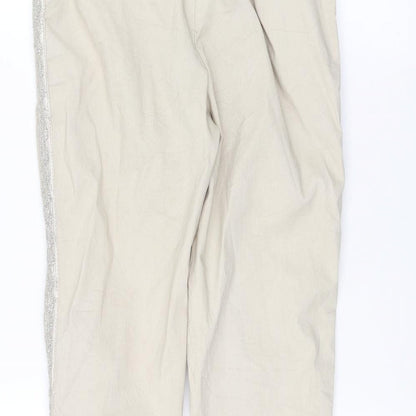 Womens UK Size 26 in Preworn Regular Fit Rain Trousers Beige Trousers